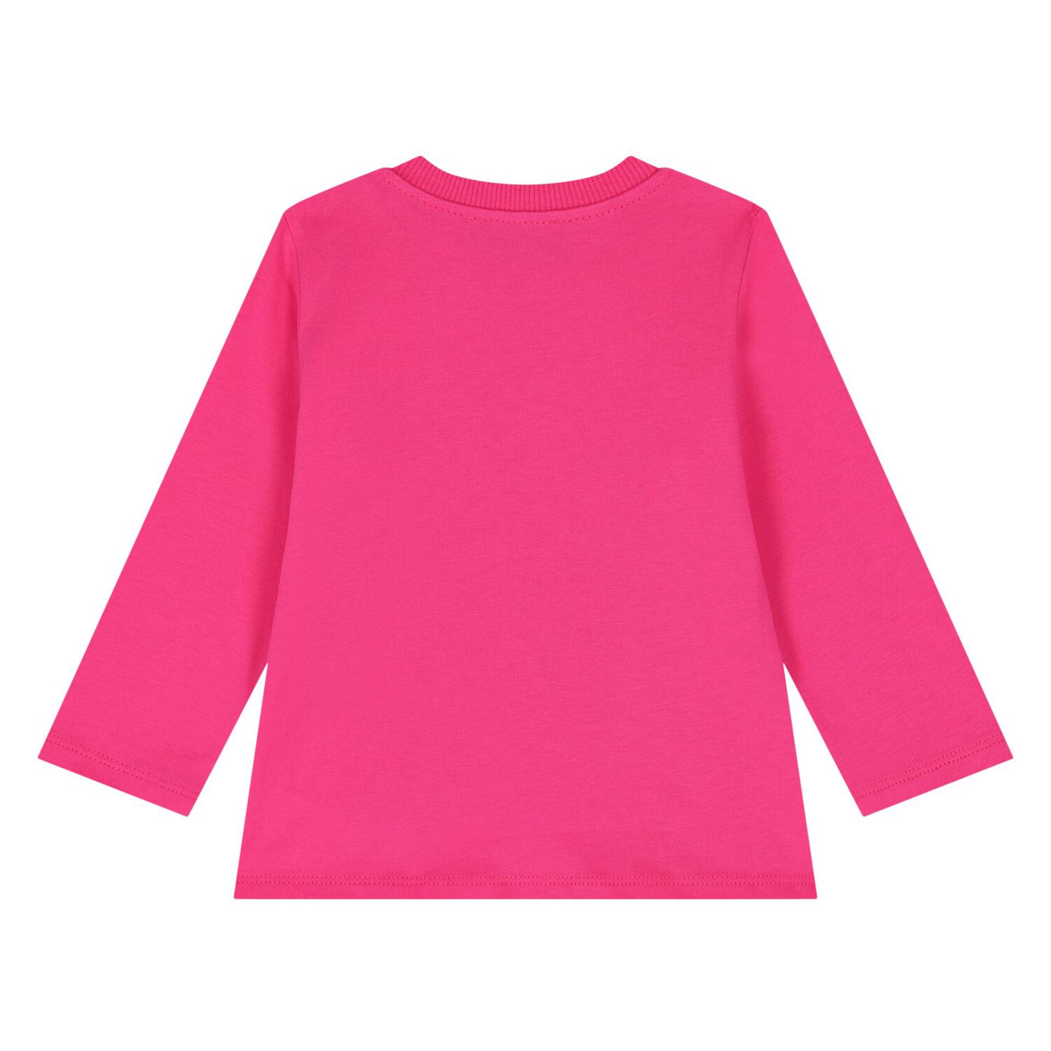 Younger Girls Pink Teddy Bear Logo Long Sleeve Top, 3, hi-res