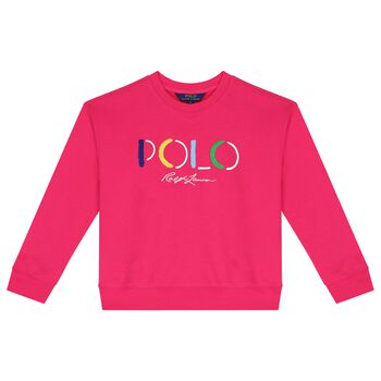 Girls Pink Logo Knitted Sweatshirt