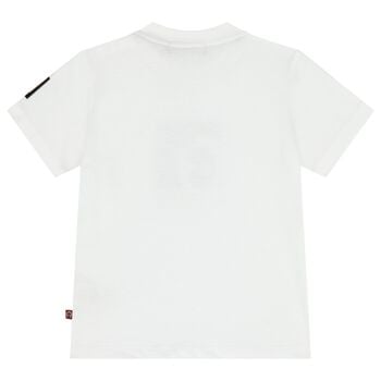 Younger Boys White Logo T-Shirt
