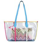Girls Multi-Coloured Striped Tote Bag, 1, hi-res