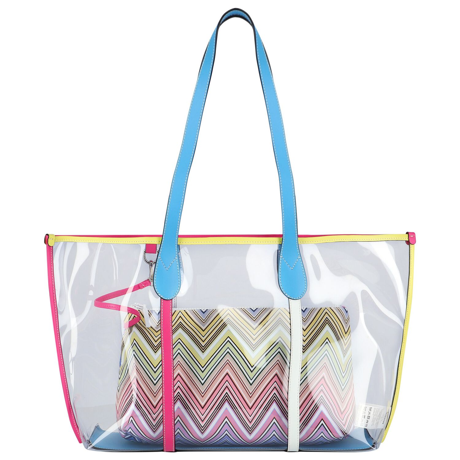 Girls Multi-Coloured Striped Tote Bag, 1, hi-res
