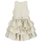 Girls Gold Rose Tiered Dress, 1, hi-res