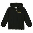 Younger Girls Black Zip Up Logo Top, 1, hi-res