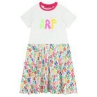 Girls White & Pink Logo Dress, 1, hi-res