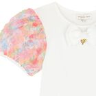 طقم تنورة بنات تول باللون العاجي والوردي , 1, hi-res