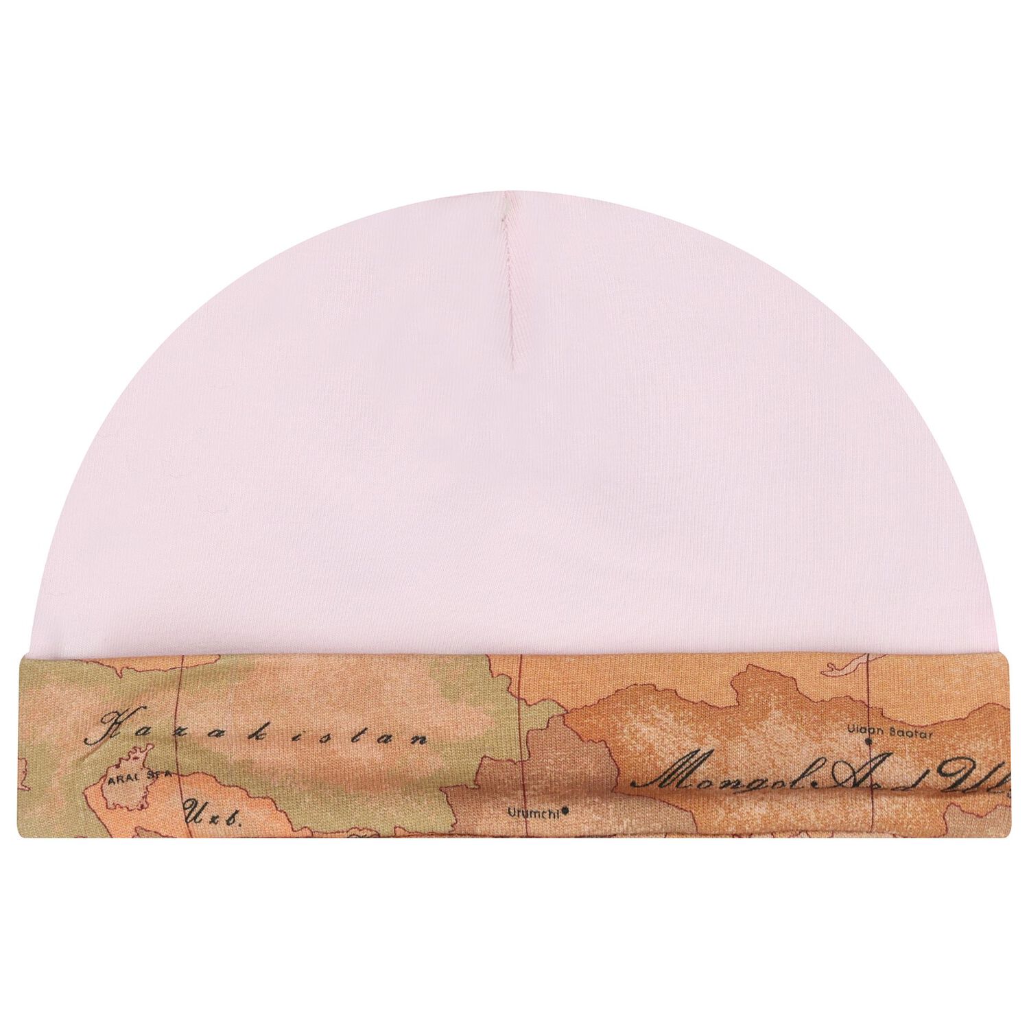 طقم هدايا ملابس أطفال بطبعة خريطة جغرافية باللونين البيج والوردي, 2, hi-res