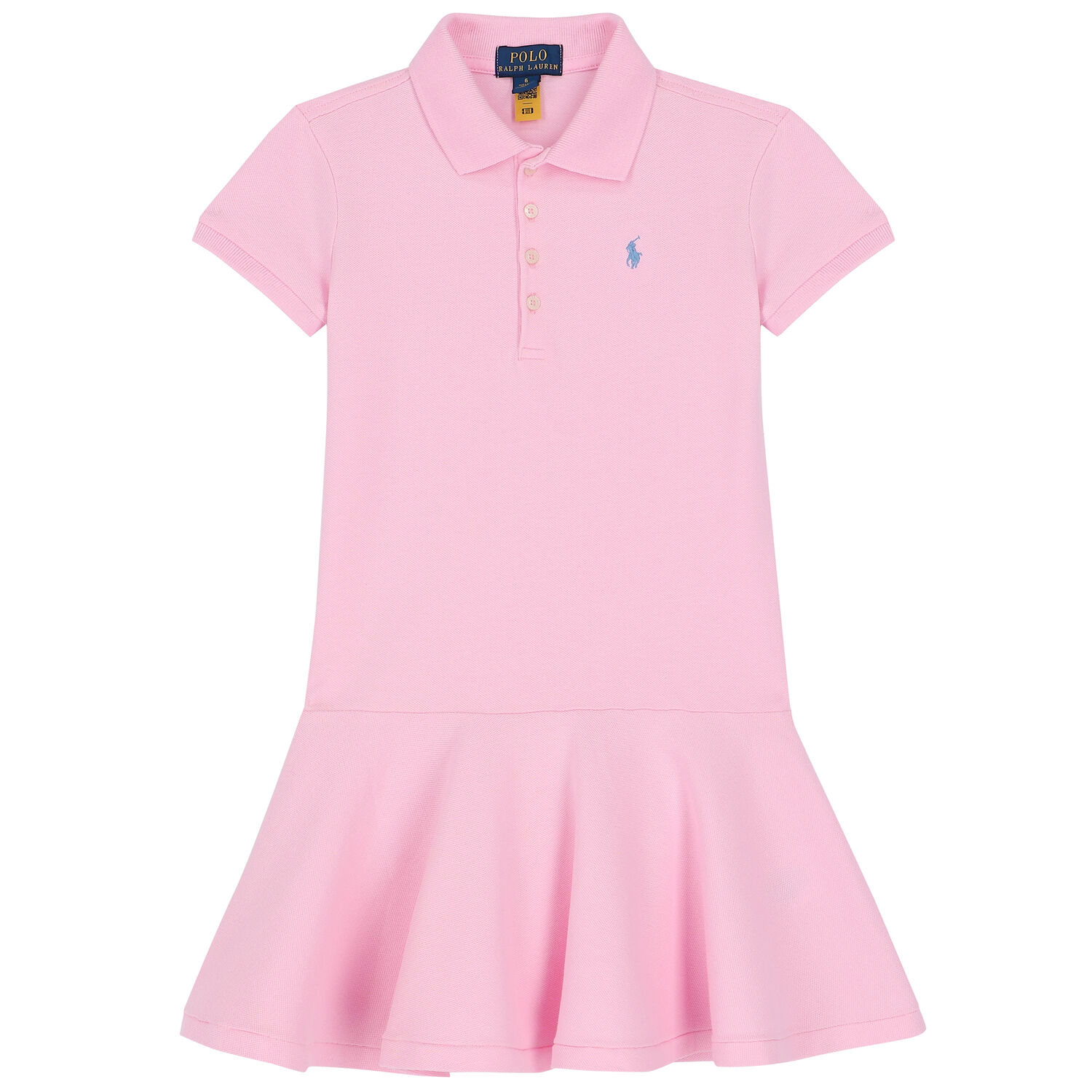 Girls Pink Logo Polo Dress, 1, hi-res