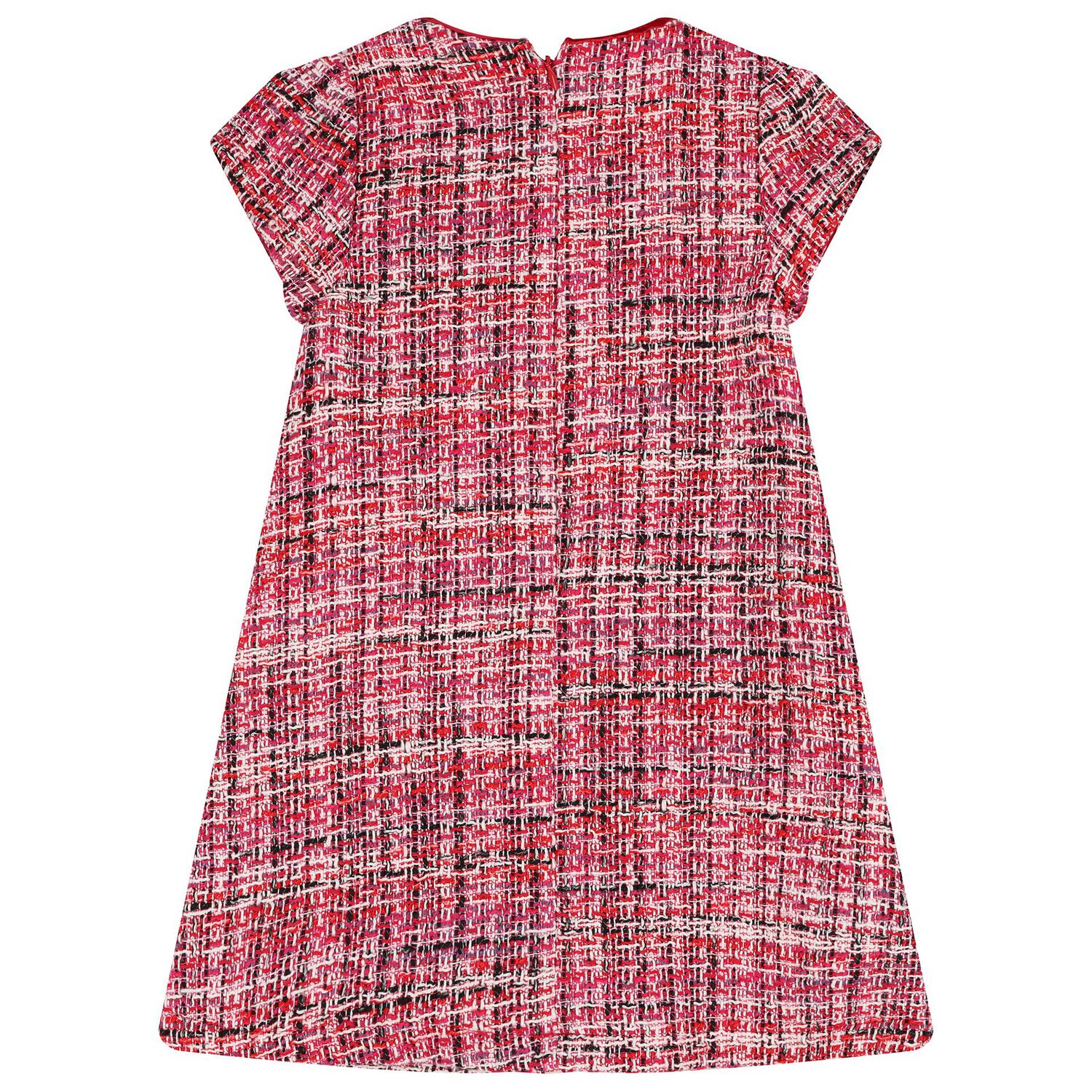Girls Red Bow Tweed Dress, 1, hi-res
