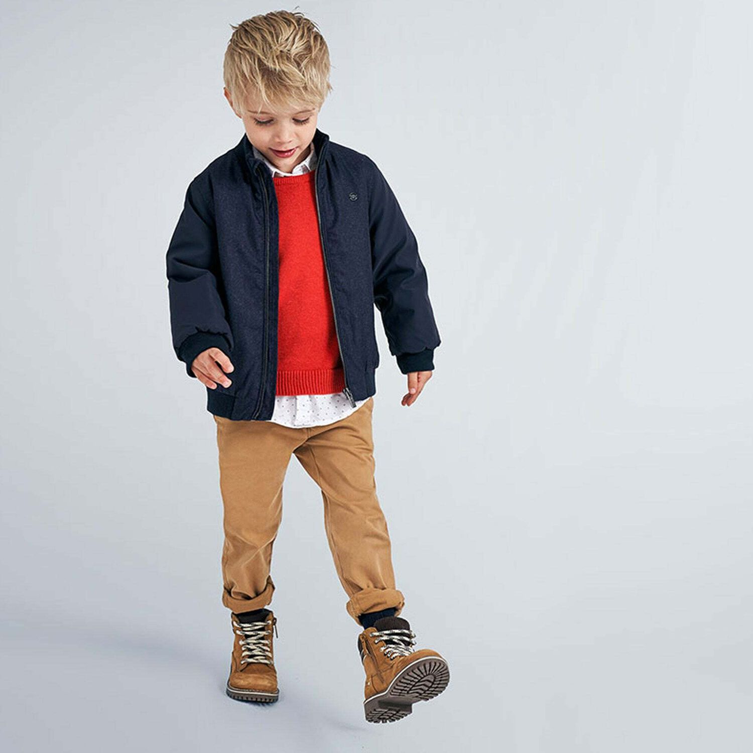 Boys Navy Blue Bomber Jacket, 1, hi-res