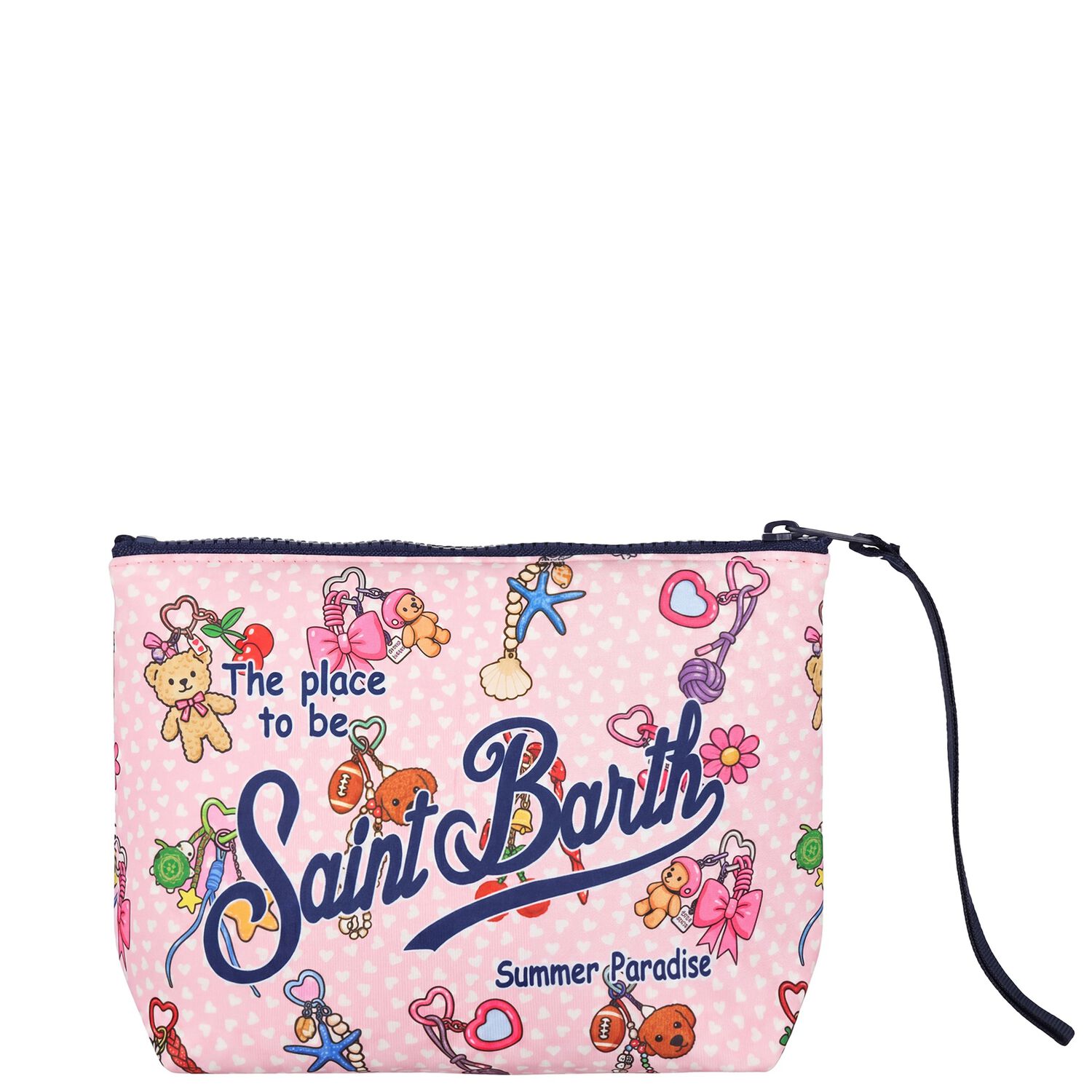 Girls White & Pink Aline Logo Pouch ( 15cm ), 1, hi-res