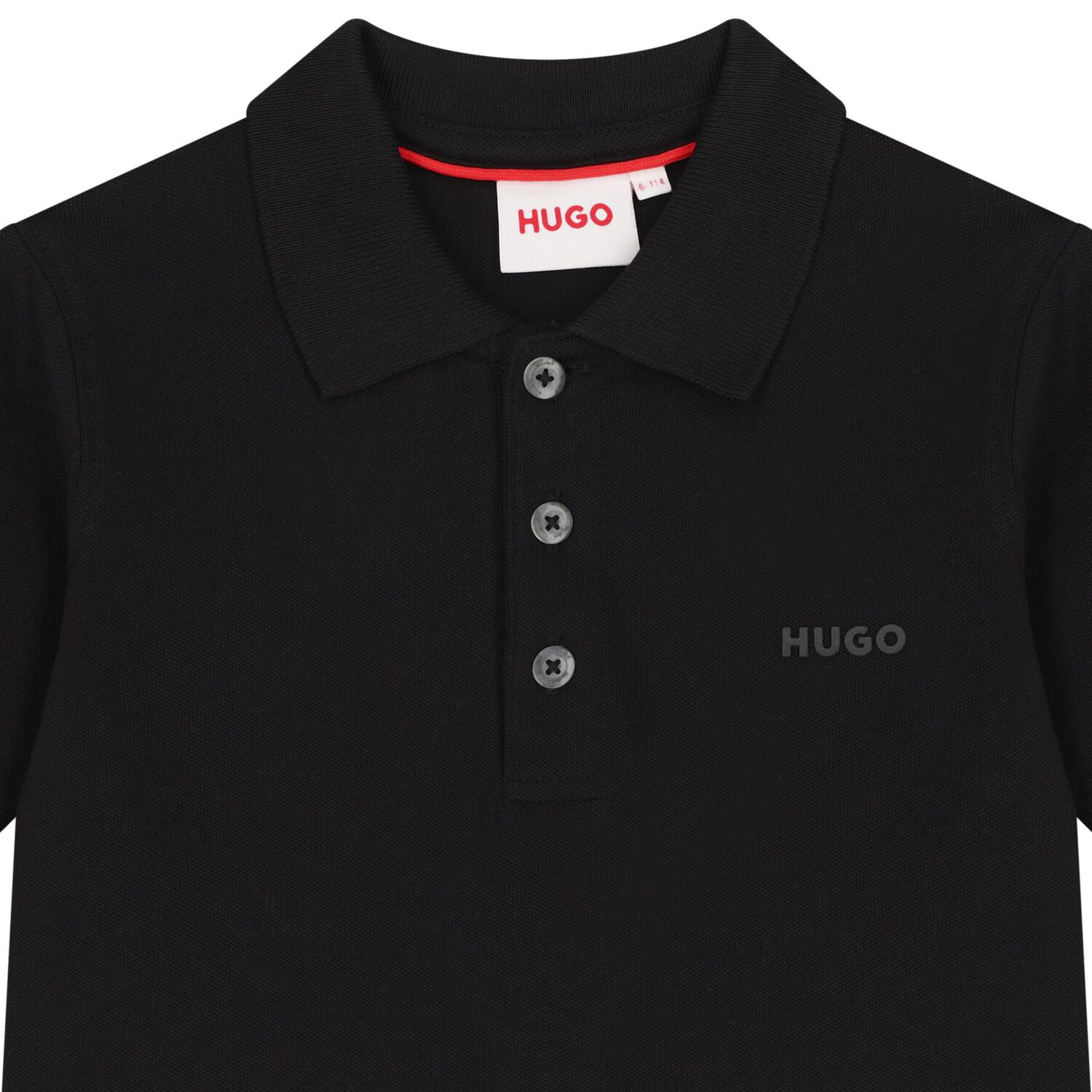 Boys Black Logo Polo Shirt, 1, hi-res