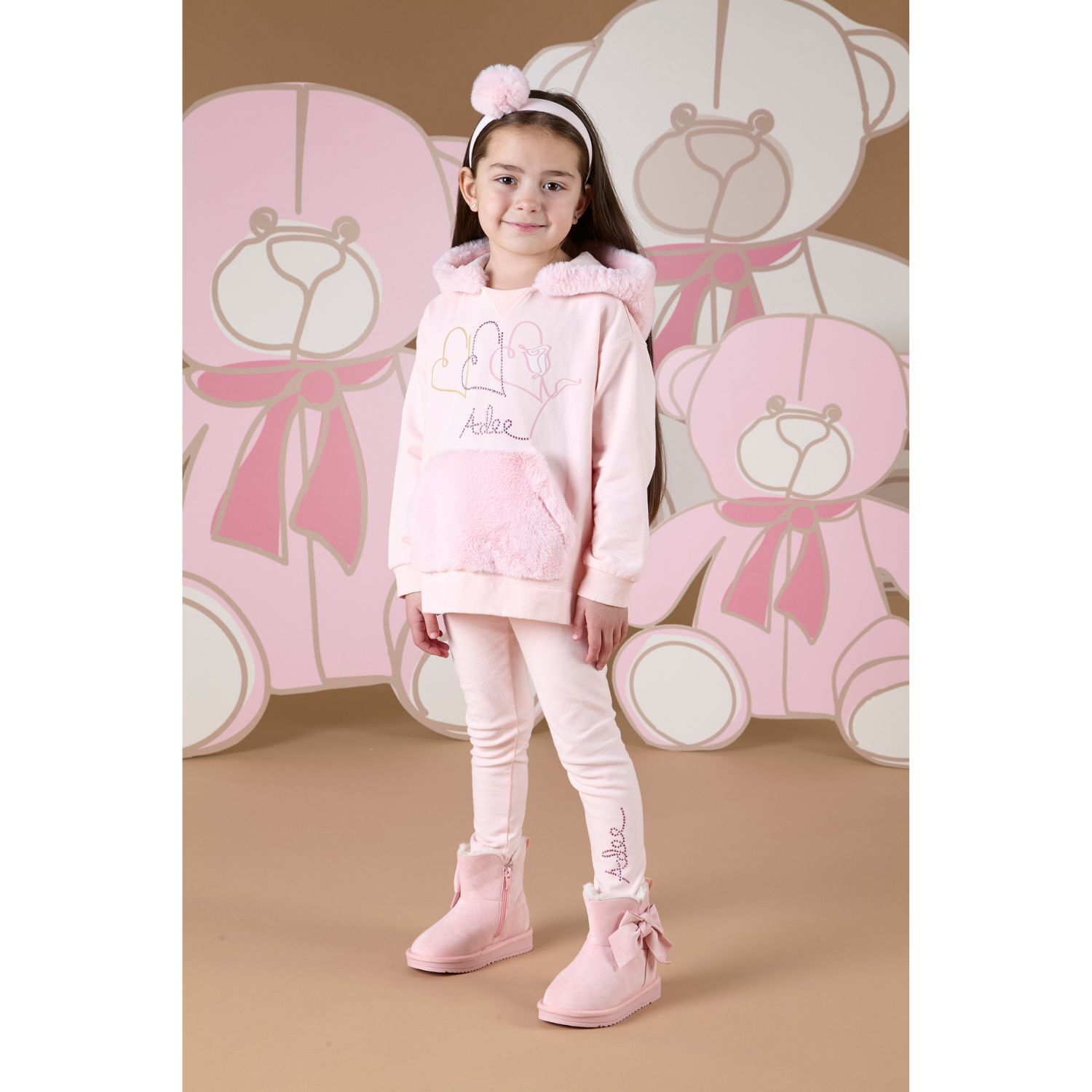 طقم بنات ليغنز بالشعار باللون الوردي, 1, hi-res image number null