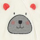 Ivory Bear Fleece Baby Pramsuit, 1, hi-res