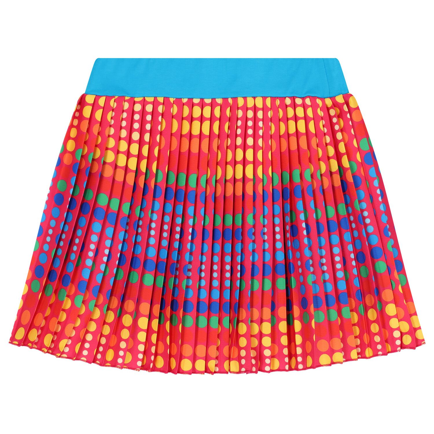 Girls Pink Pleated Dots Skirt, 1, hi-res