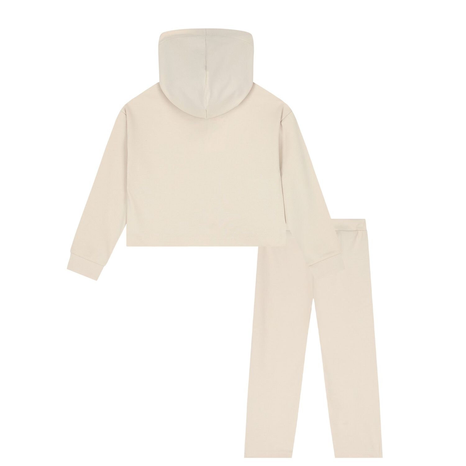 Girls Beige Hooded Tracksuit, 1, hi-res image number null