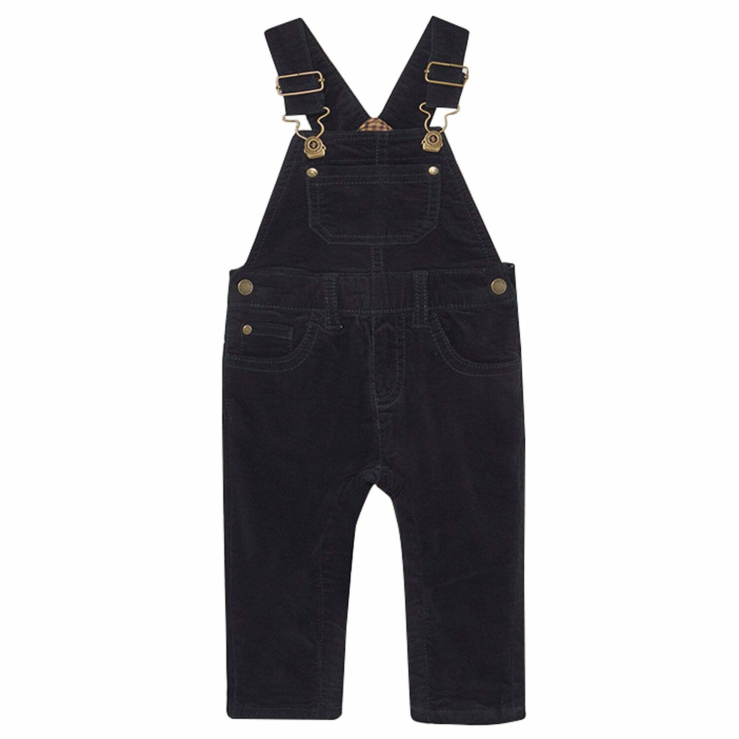 Younger Boys Navy Dungaree, 1, hi-res