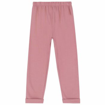 Girls Pink Cotton Joggers