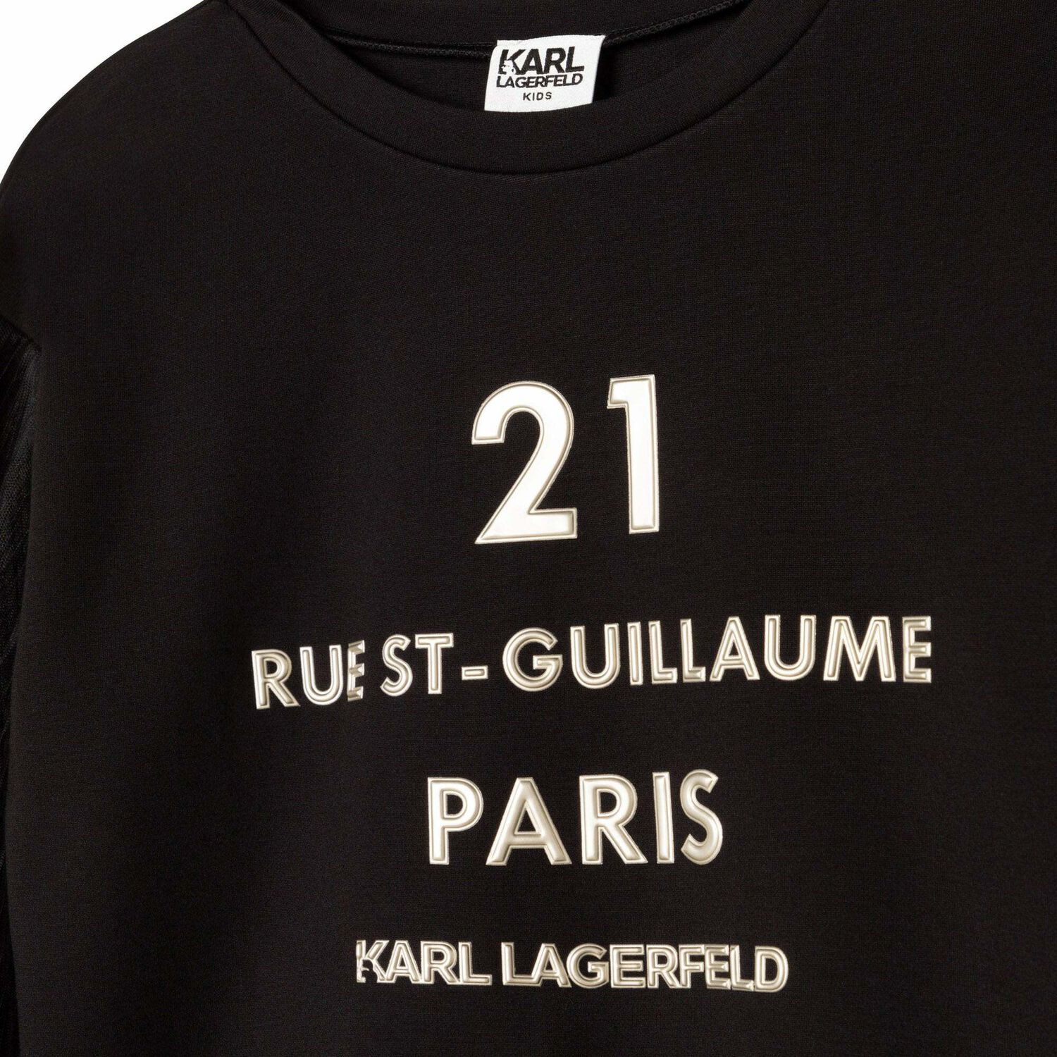 Girls Black Logo Sweatshirt, 1, hi-res image number null