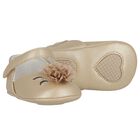 Baby Girls Beige Flower Pre Walker Shoes, 4, hi-res
