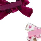 Girls Burgundy and Ivory Bow Hairclips ( 2 Pack ), 1, hi-res