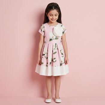 Girls Pink Floral Dress