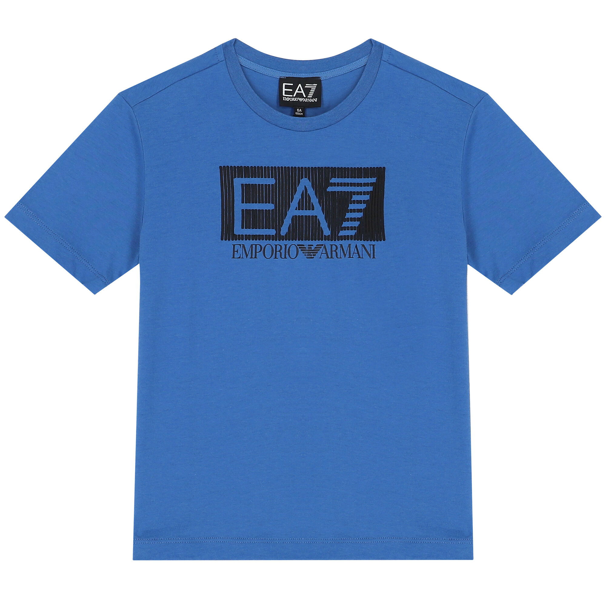 EA7 Emporio Armani Boys Blue Logo T Shirt Junior Couture QA
