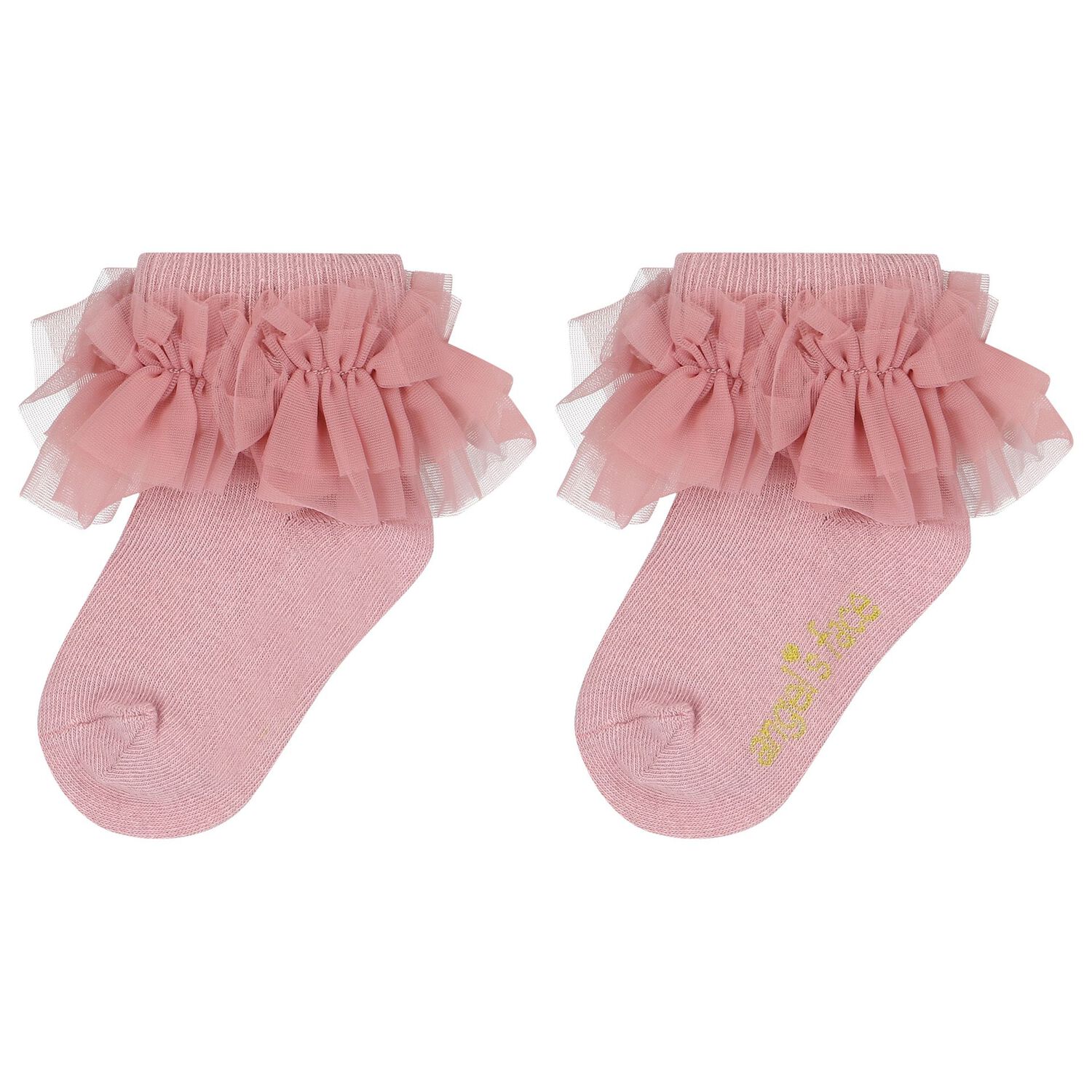 Baby Girls Pink Ruffled Socks, 3, hi-res