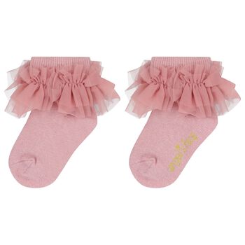 Baby Girls Pink Ruffled Socks