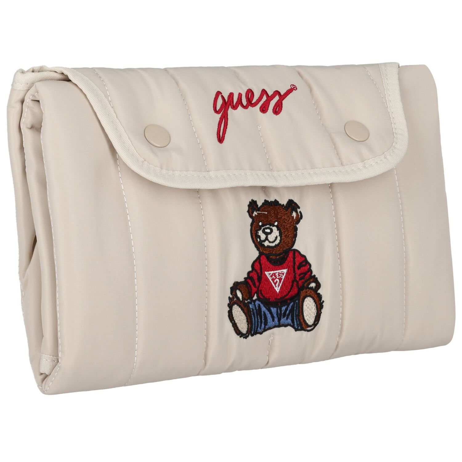 Beige Teddy Bear Logo Quilted Baby Changing Mat, 1, hi-res image number null