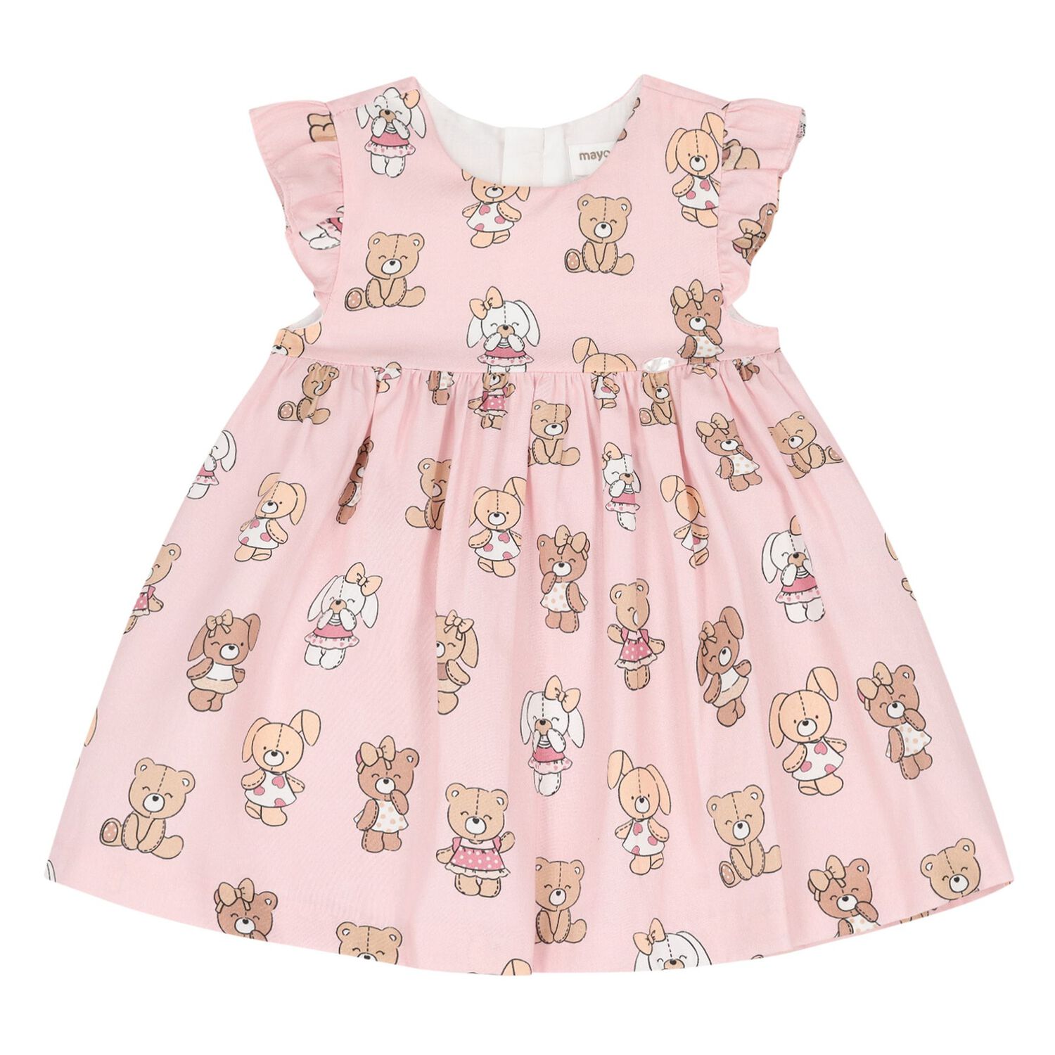 Baby Girls Pink Teddy Bear Dress Set, 4, hi-res