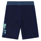 Boys Navy Logo Shorts, 1, hi-res