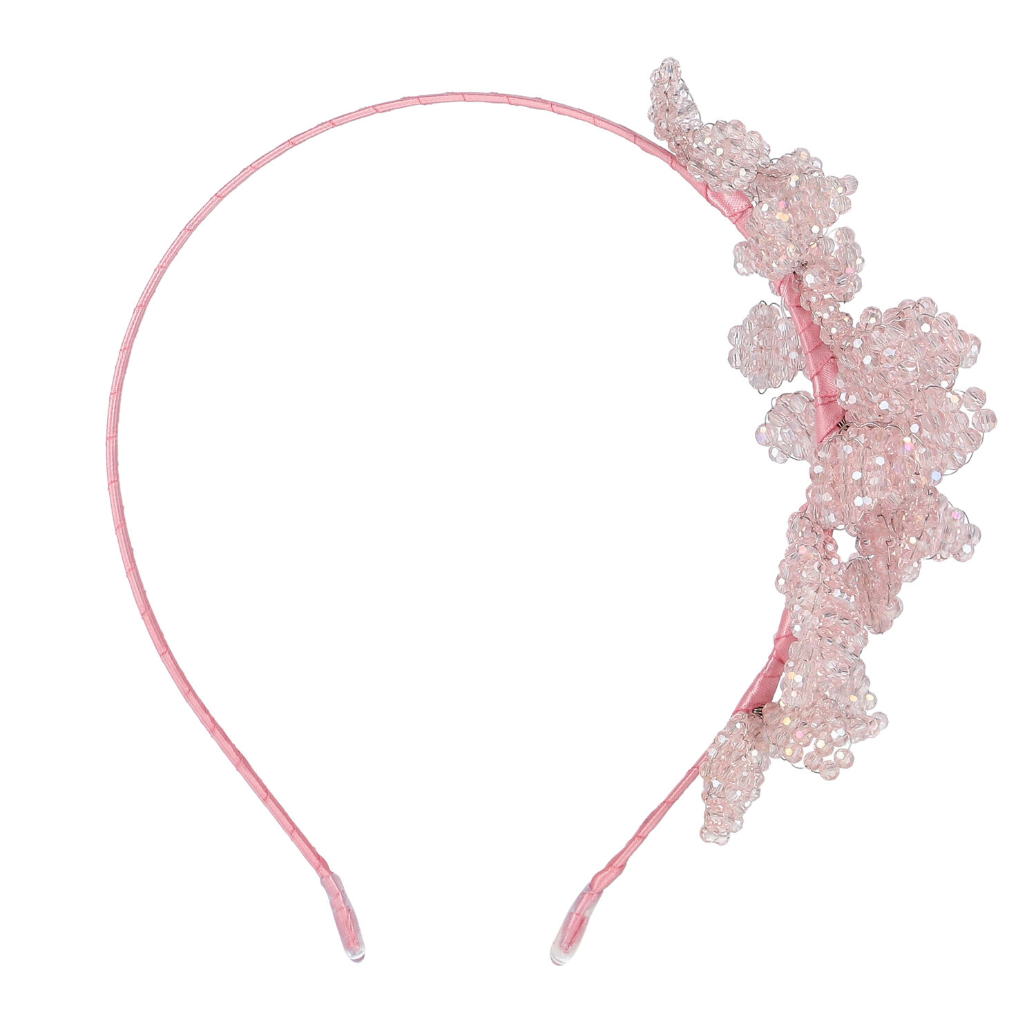 Girls Pink Embellished Crystal Flower Headband, 1, hi-res image number null