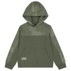 Boys Black Logo Hooded Top, 1, hi-res
