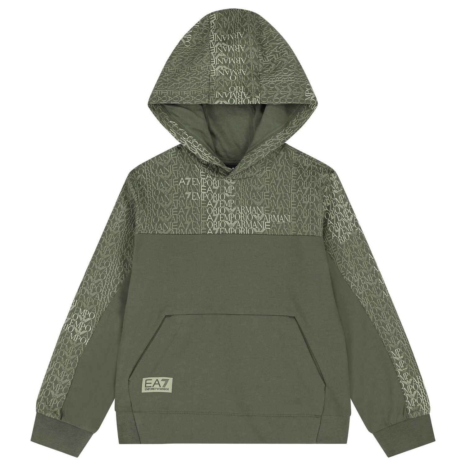 Boys Black Logo Hooded Top, 1, hi-res