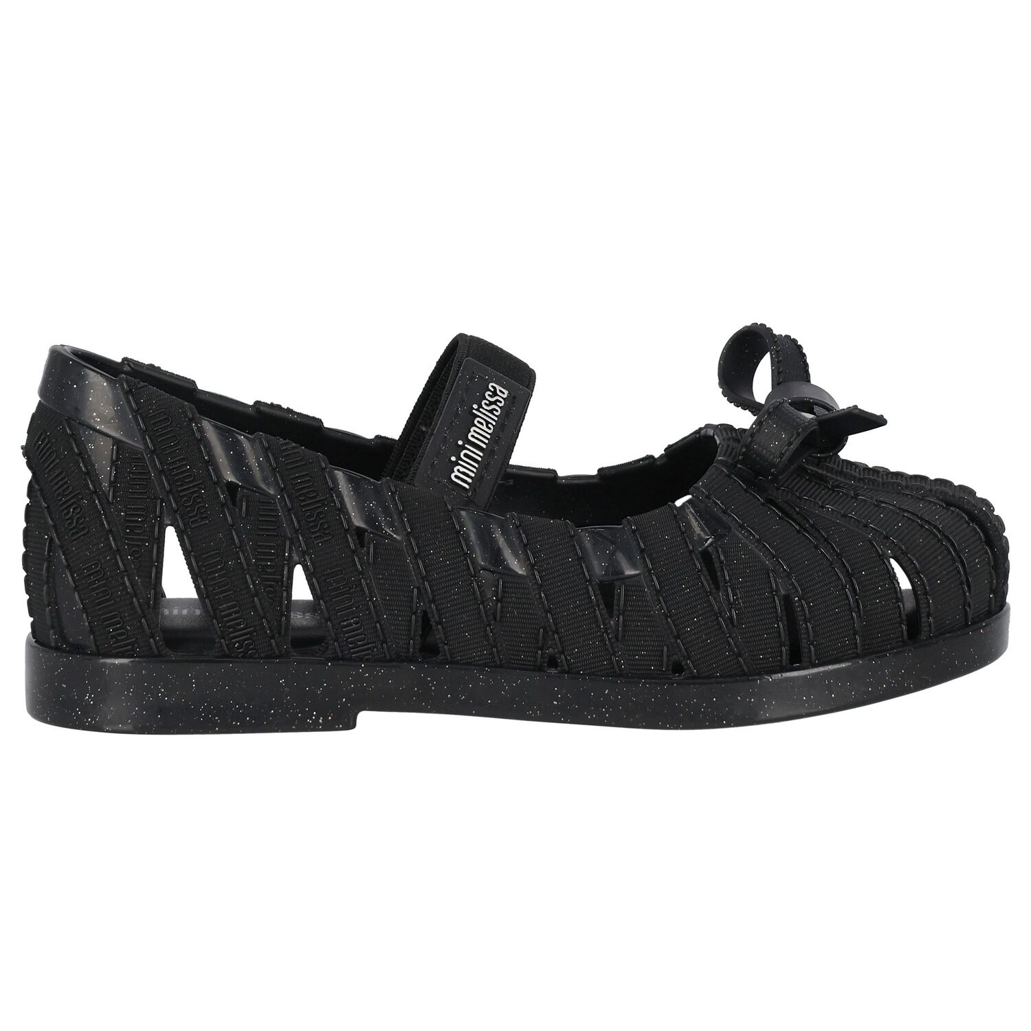 حذاء بشعار فيونكة سوداء للبنات الصغار, 1, hi-res image number null