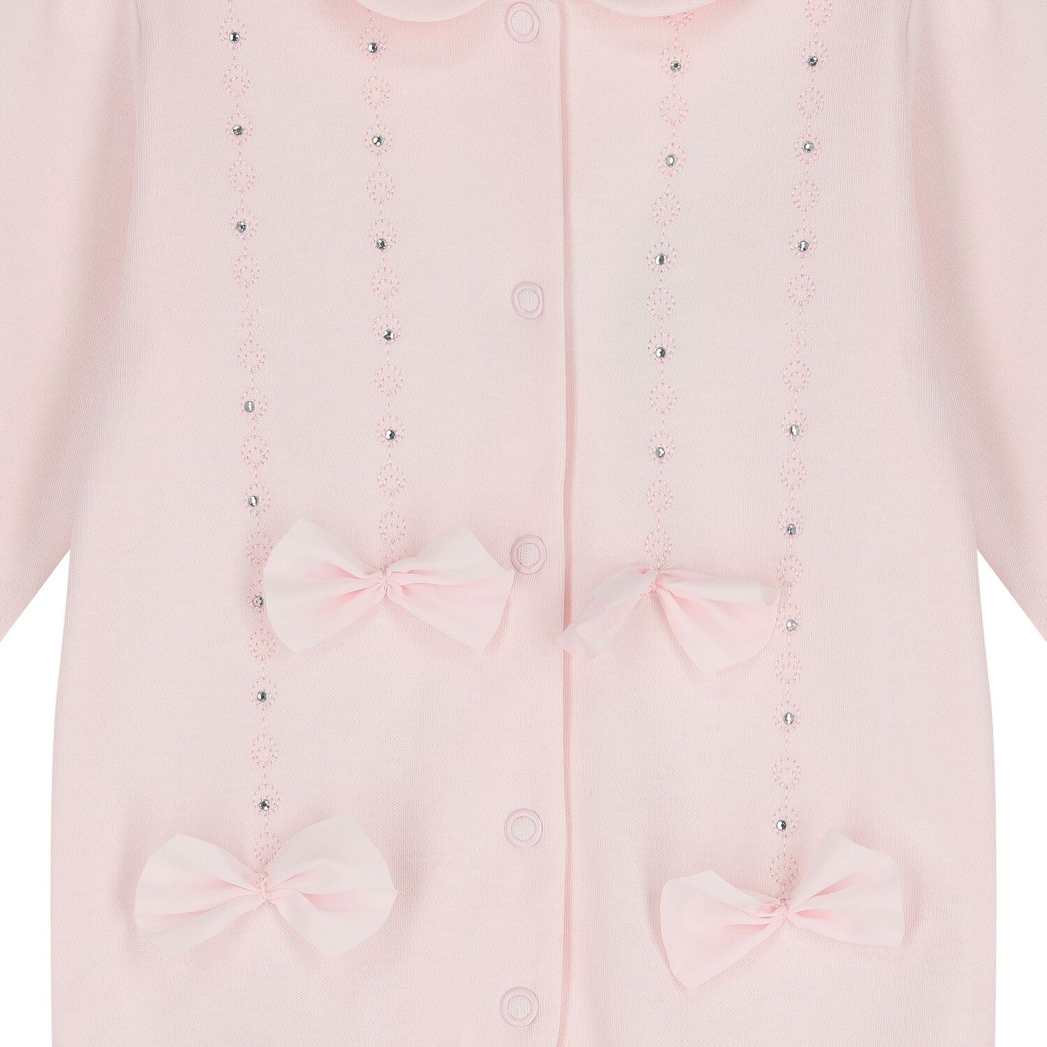 Baby Girls Pink Embellished Babygrow, 1, hi-res