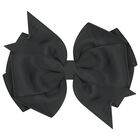 Girls Black Bow Hairclip, 1, hi-res
