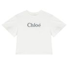 تيشيرت بنات بالشعار باللون العاجي, 1, hi-res