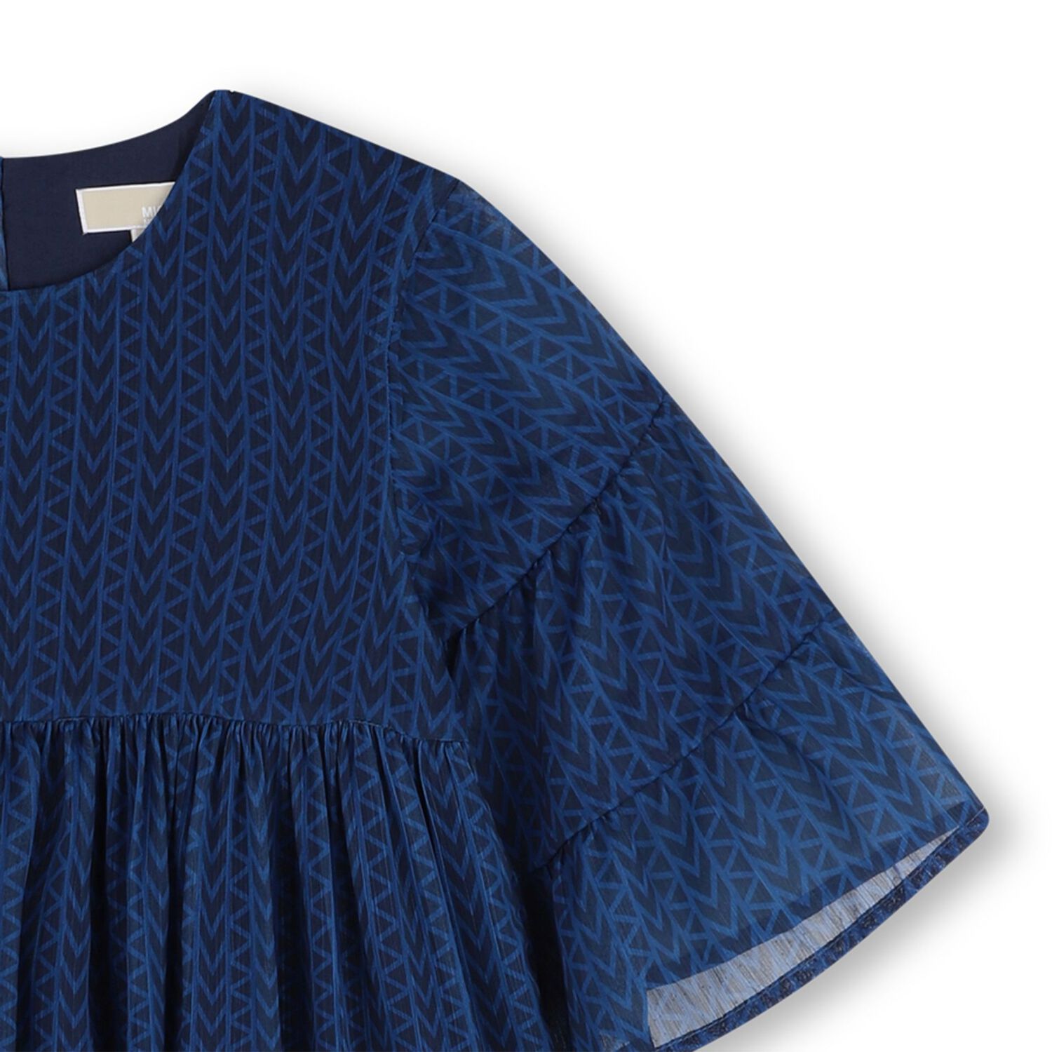 فستان بنات بالشعار متعدد الطبقات باللون الكحلى , 1, hi-res