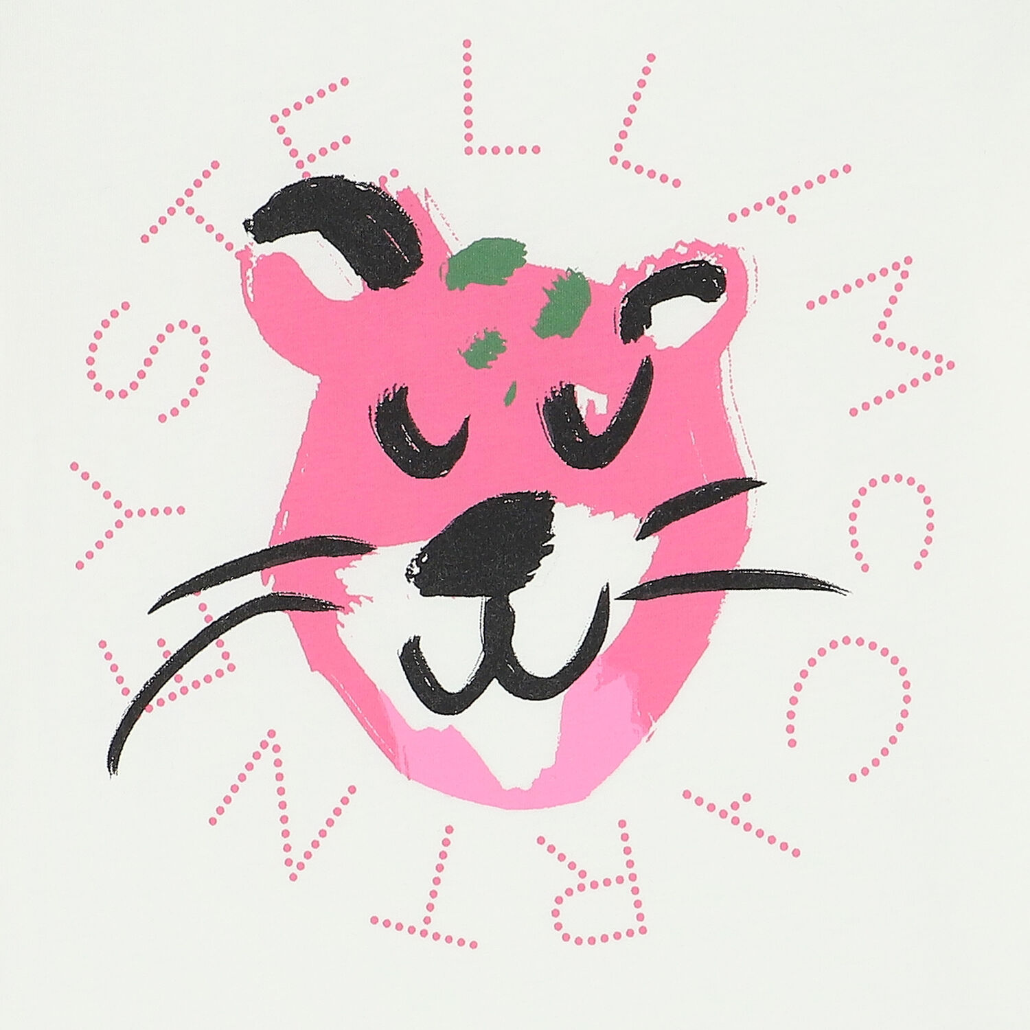 تيشيرت بطبعة الفهد باللون العاجى للبنات, 1, hi-res