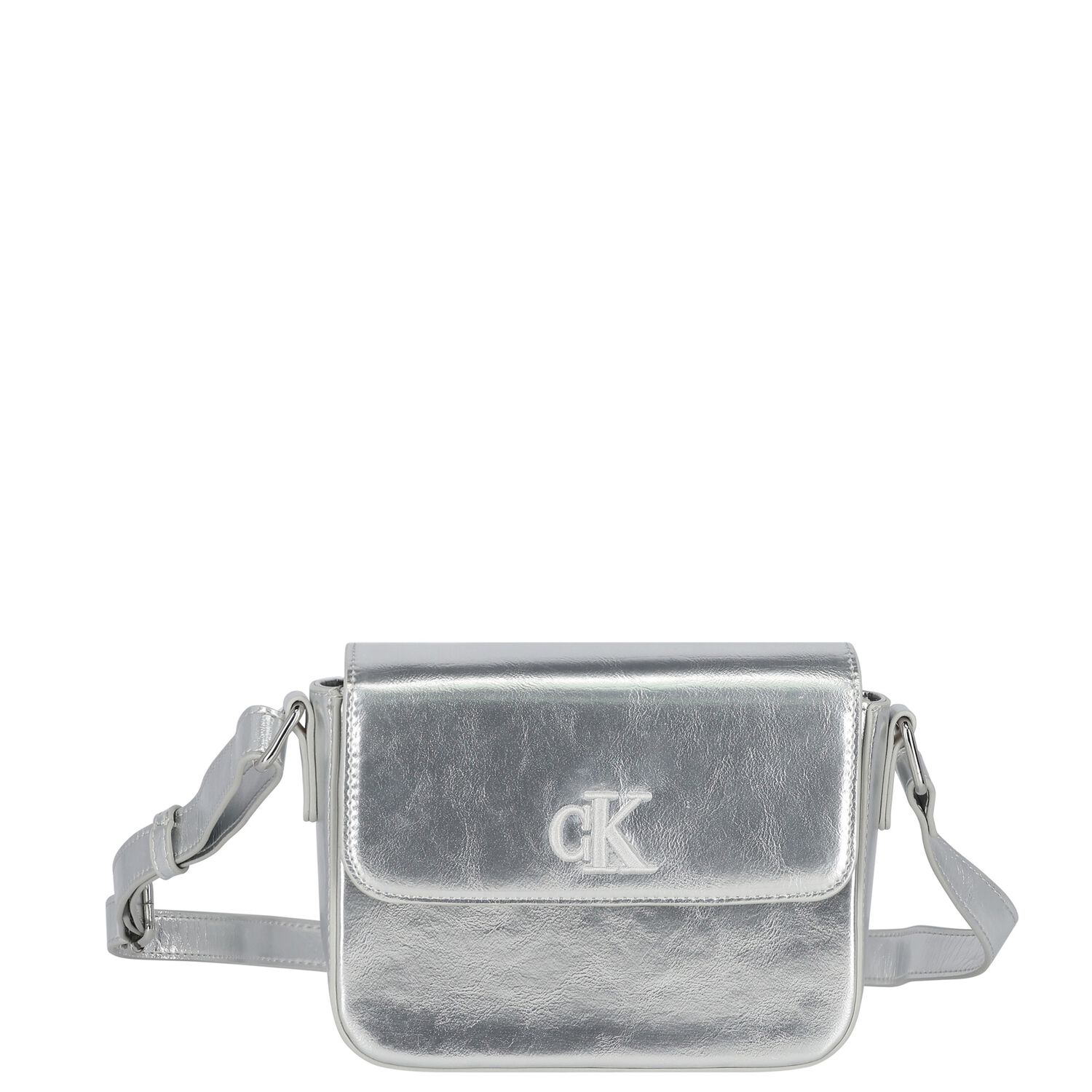 Girls Silver Leather Handbag, 1, hi-res