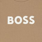 Boys Mini Me Beige Logo T-Shirt, 1, hi-res