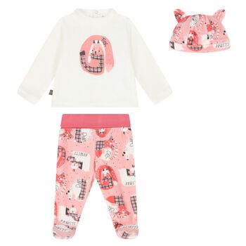 Baby Girls Ivory & Pink Trousers Set