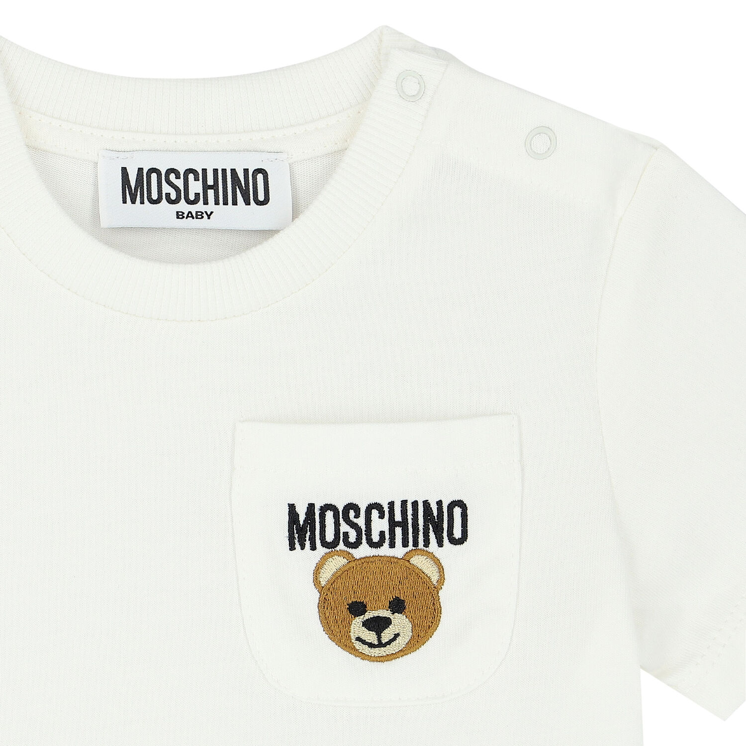 White Teddy Bear Logo T-Shirt, 1, hi-res