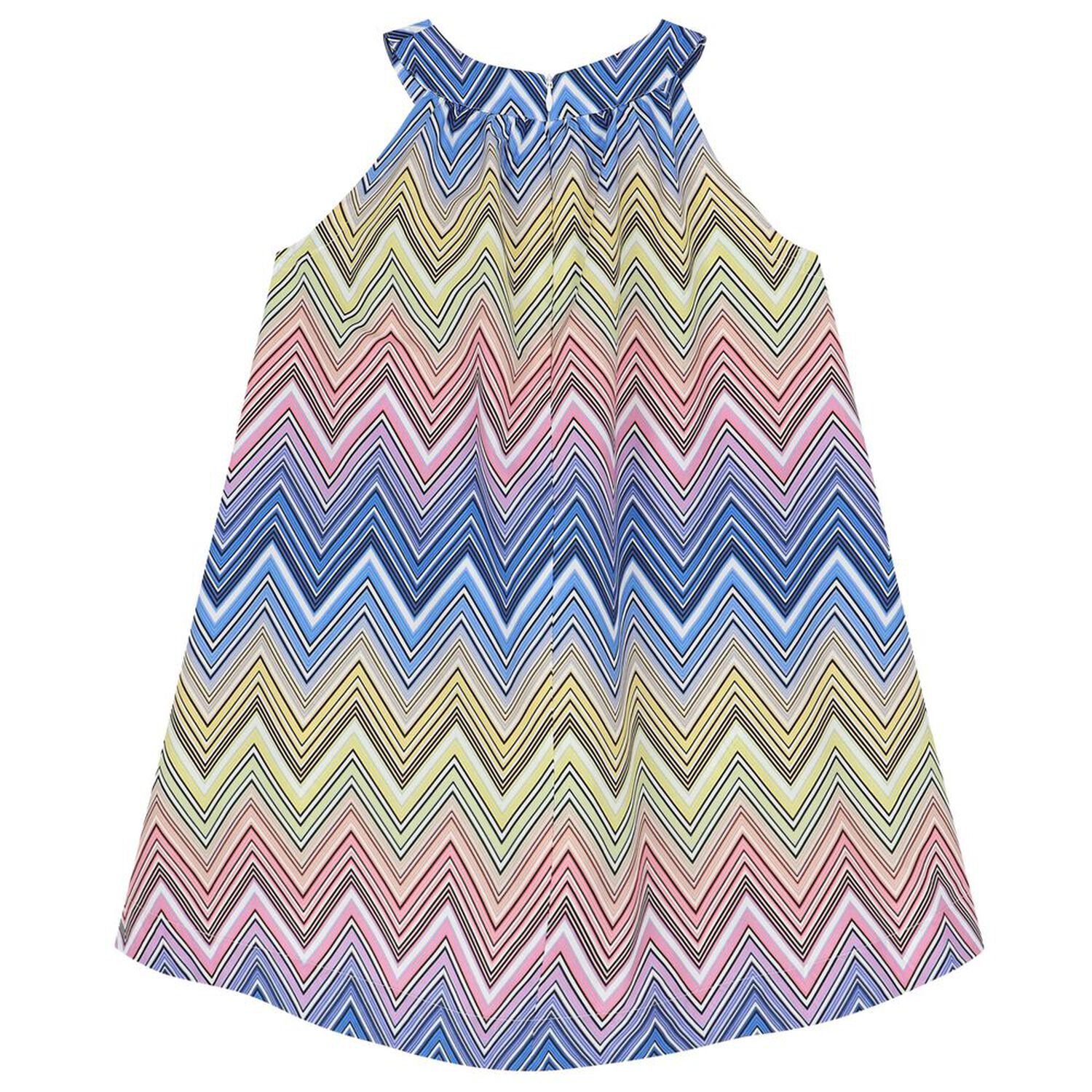 Girls Multi-Coloured Zigzag Dress, 1, hi-res