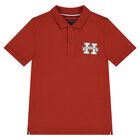 Boys Red Logo Polo Shirt, 1, hi-res