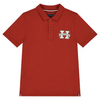 Boys Red Logo Polo Shirt