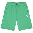 Boys Green Logo Shorts, 2, hi-res