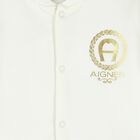 Ivory & Gold Logo Babygrow, 1, hi-res