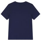 Boys Mini Me Navy Blue Logo T-Shirt, 2, hi-res